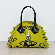 Vivienne Westwood Yasmine Wool Felt Orb Handbag Yellow Rare Authentic
