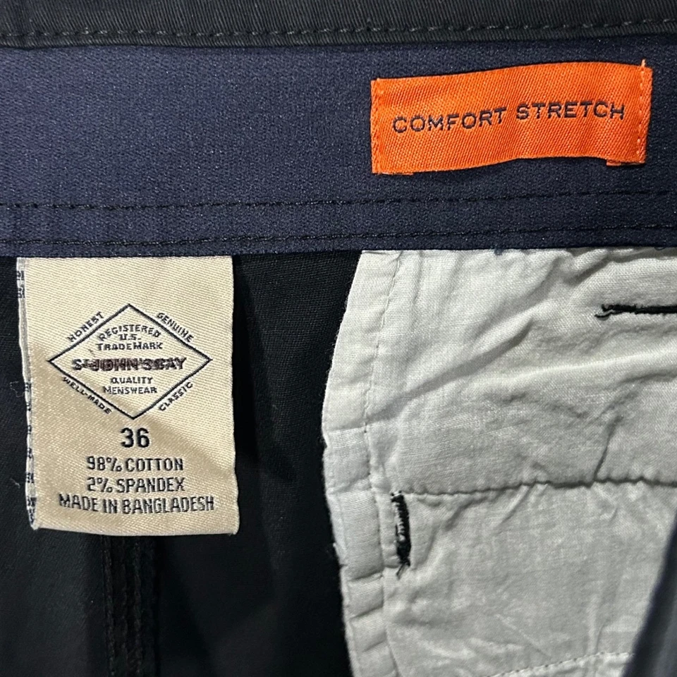 St Johns Bay Mens Navy Blue Comfort Stretch Cargo Shorts Size 36 Classic Fit - Image 4 of 4