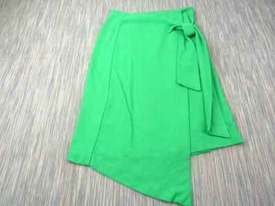 Maeve Anthropologie Wickelrock Damen UK 12 grün Taille zum Binden Midi