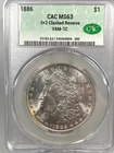 1886 Morgan Dollar CAC MS63 3+2 Clashed Reverse VAM-1C HOT-50
