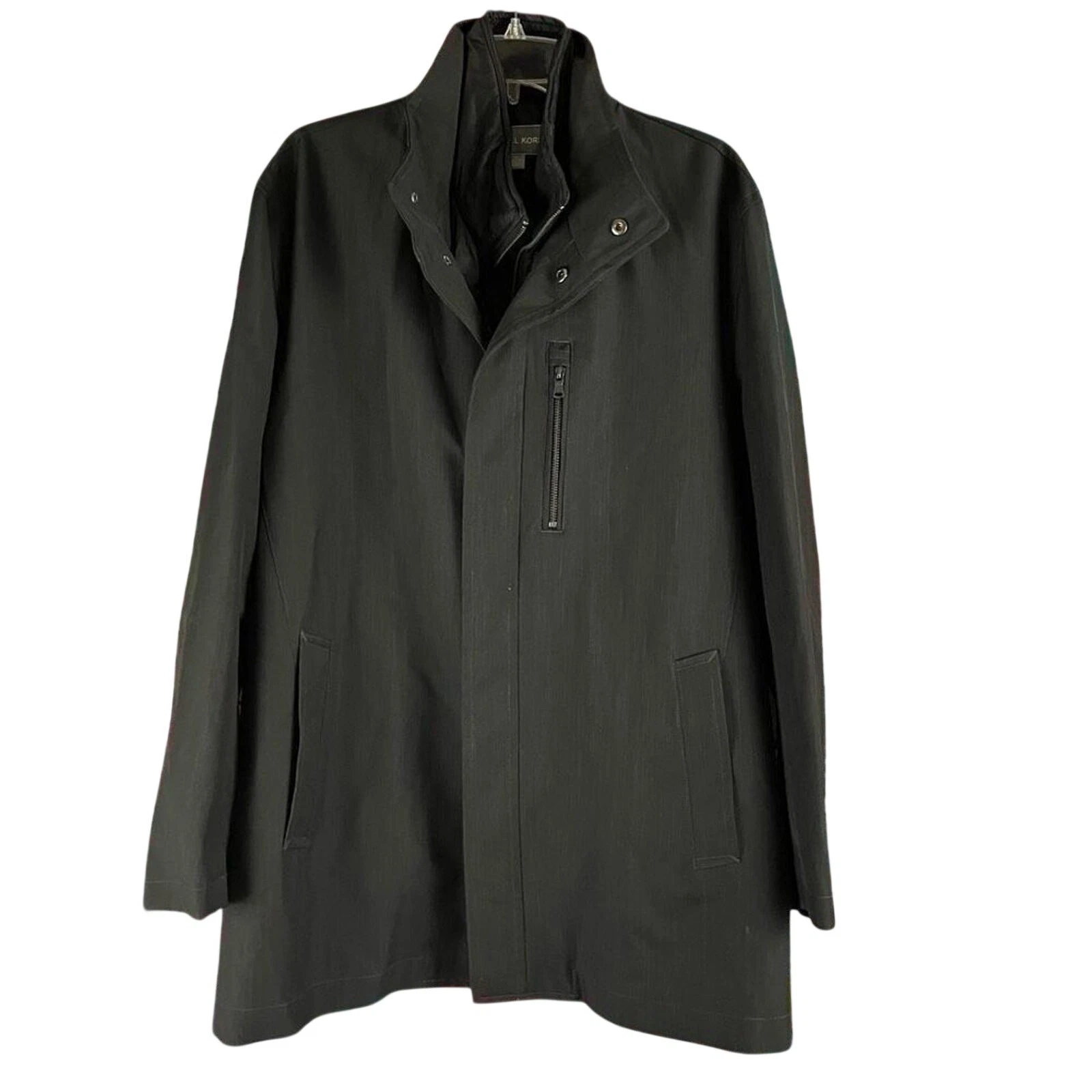 Michael Kors Charcoal Gray Slim Fit Water-Resistant Coat Jacket Size Large
