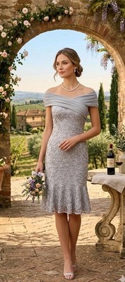 JS Collections Women's Silver Mist with Detailing Mother Of Groom Or Bride. Sz 7