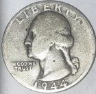 1944 D Washington Quarter G Good 90% Silver 25c US Coin Collectible