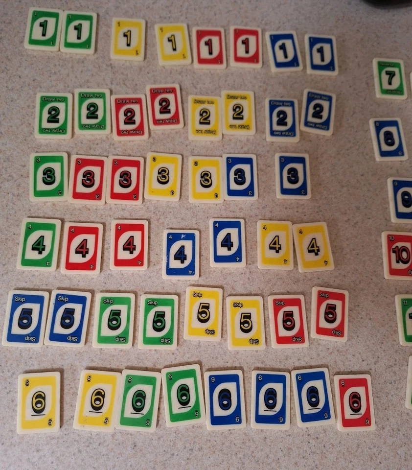 1993 Mattel UNO Rummy Up 90 Tile Replacement Game Parts Tiles Only - Image 2 of 4