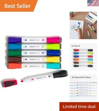 Fine Tip Dry Erase Markers with Eraser, Magnetic Double Ended Whiteboard Mark...