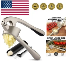 Large  Garlic Press Set - Bigger Bowl for Bigger Garlic - Rust Proof & Dishwa...
