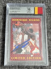 91-92 Fleer LE  Dominique Wilkins Auto Jersey Fusion Game Used Patch BGS 10🔥🔥