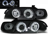 Scheinwerfer Paar BMW 5Er E39 Von 1995 Bis 2003 Angel Eyes Schwarz