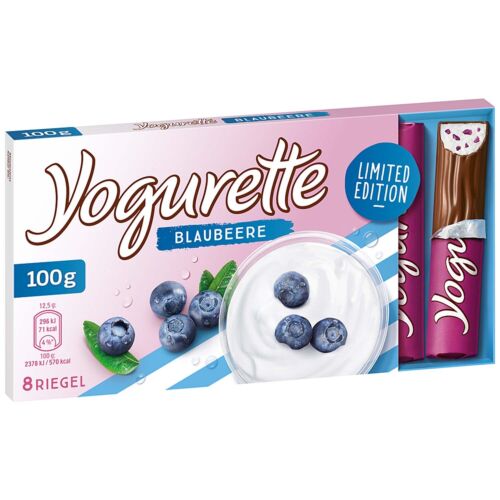 Ferrero Yogurette chocolate bars BLUEBERRY 100g bars Limited Edition FREE SHIP - Afbeelding 1 van 2