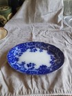Antique H & K Tunstall Art Nouveau Platter, c.1900 Togo Pattern. Blue & White.