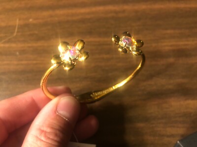 Kate Spade Sunset Blooms Hinge Cuff Bracelet Pink Crystal, NEW w Tag
