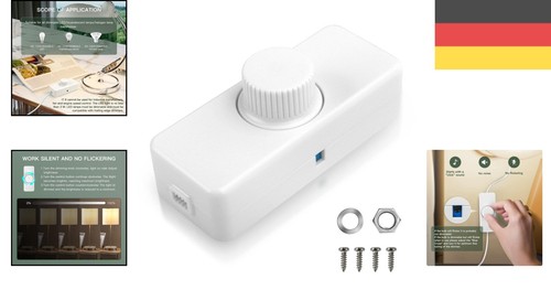 Dimmer LED, LED Schnurdimmer, 230V, 100W, weiß, Phasenabschnitt, Schalter - Bild 2 von 11