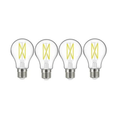 4 Pack LED Clear Filament Bulbs 120V 10.5W =75W A19 Medium E26 3000K Soft White - Picture 4 of 8