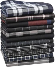 Men's Handkerchiefs Black Checkered Pattern Handkerchief Soft Cotton Men's Ha...