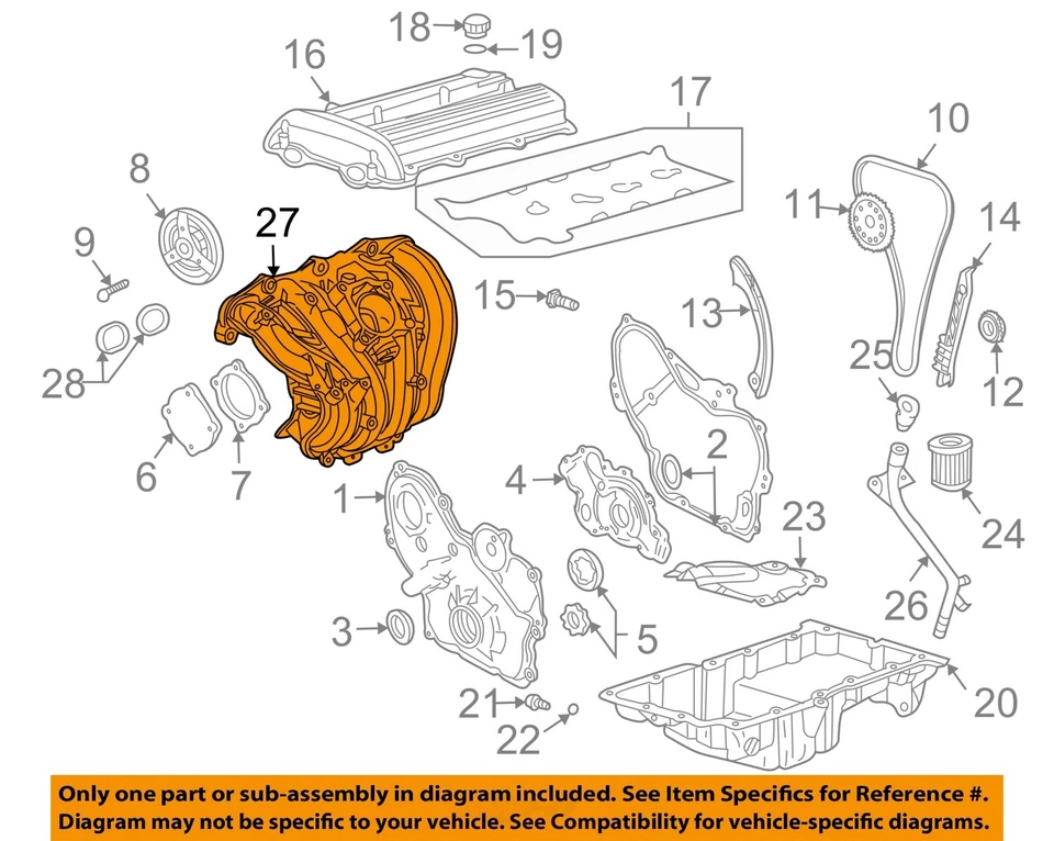 Used Engine Intake Manifold fits: 2005 Chevrolet Cavalier 2.2 Grade A Foto 3 de 4