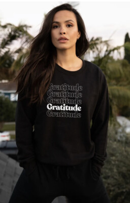 Suburban riot GRATITUDE WILLOW SWEATSHIRT - BLACK women sweater size XS A003057