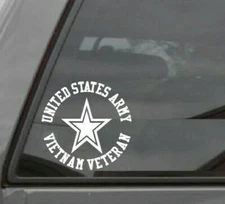 UNITED STATES ARMY VIETNAM VETERAN Vinyl Window Decal / Sticker U.S ARMY