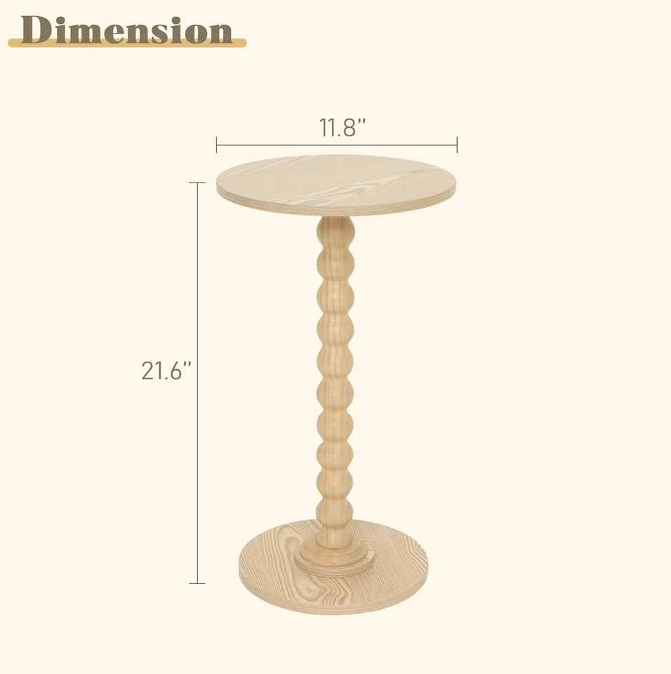 Round Side Table, Small Drink Table for Small Spaces, Modern Accent End Table Co - Image 2 of 4