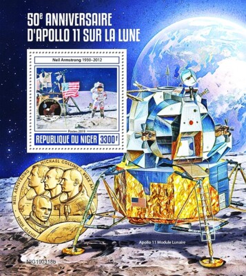 NASA APOLLO 11 50th Anniversary Moon Landing Space Stamp Sheet #2 (2019 ...