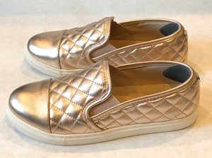 rose gold quilted sneakers