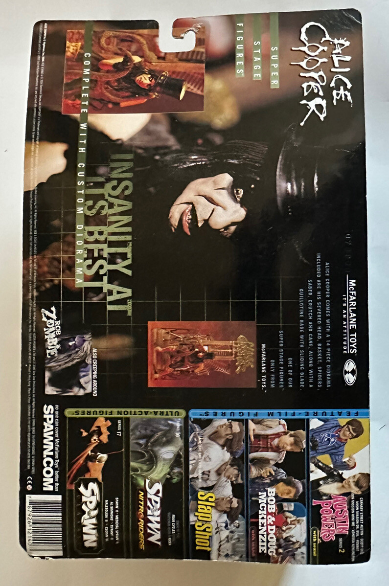 VINTAGE MCFARLANE TOYS ALICE COOPER SUPER STAGE MUSIC ACTION