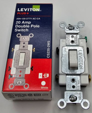  QTY 4 Leviton S08-CS220-2WS 20 Amp White Commercial AC Quiet Switch Toggle