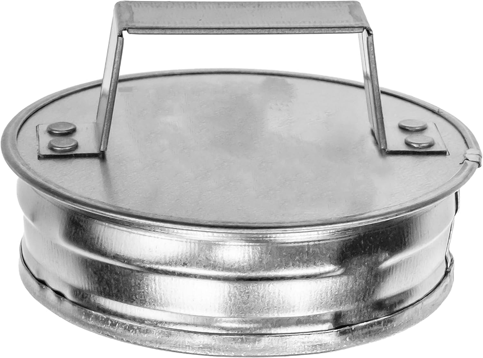 4" Metal Tee Cap with Handle. Galvanized Steel End Cap. Dryer Vent