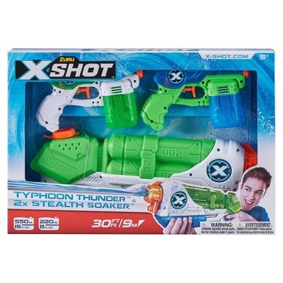 ZURU X Shot Water Blaster Toys Typhoon Thunder & 2 x Stealth Soakers