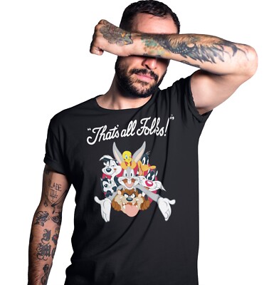 Looney Tunes All Stars That's All Folks Cartoon offizielles Herren T-Shirt