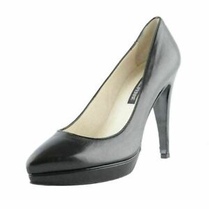 Gianfranco Ferre Women's Black Leather High Heel Platform Pumps Shoes