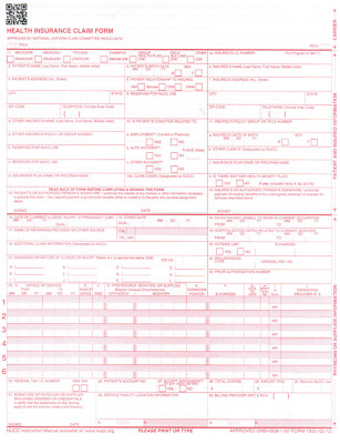 NEW CMS-1500 INS CLAIM FORMS, HCFA (Version 02/12) - 6 REAMS (3000 SHEETS/FORMS)