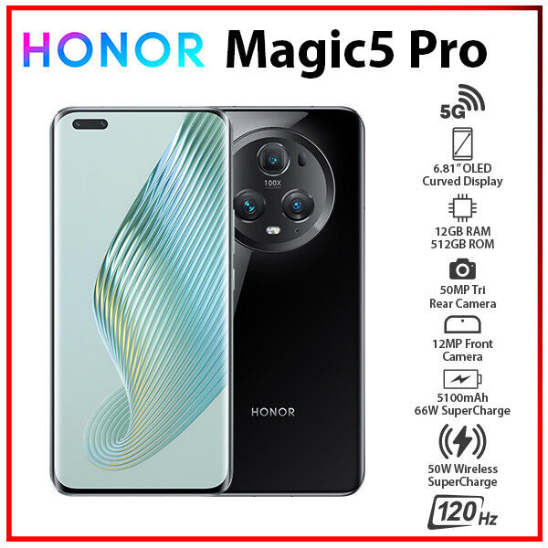 Unlocked) HONOR Magic5 Pro 5G BLACK 12GB+512GB Dual SIM Unlocked) HONOR Magic5 Pro 5G BLACK 12GB+512GB Dual SIM