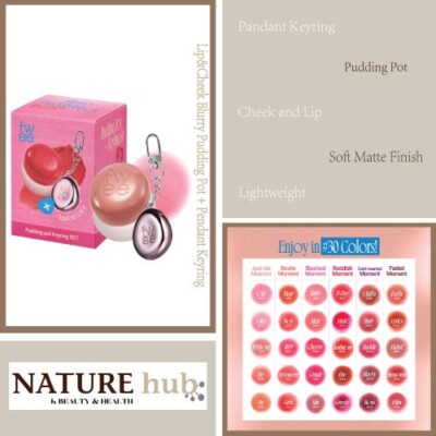 fwee Lip&Cheek Blurry Pudding Pot + Pendant Keyring LIKE 5g