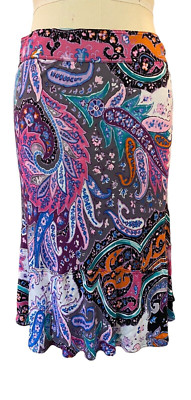 ETRO Made in Italy Womens A-Line Skirt Viscose Mod Retro Paisley Vintage? Sz 6