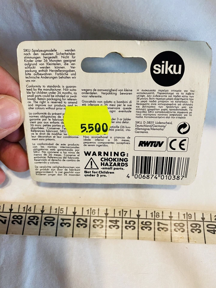 SIKU SUPER SÉRIE 1038 TURBO VINTAGE NEUF !!! - Photo 3/3