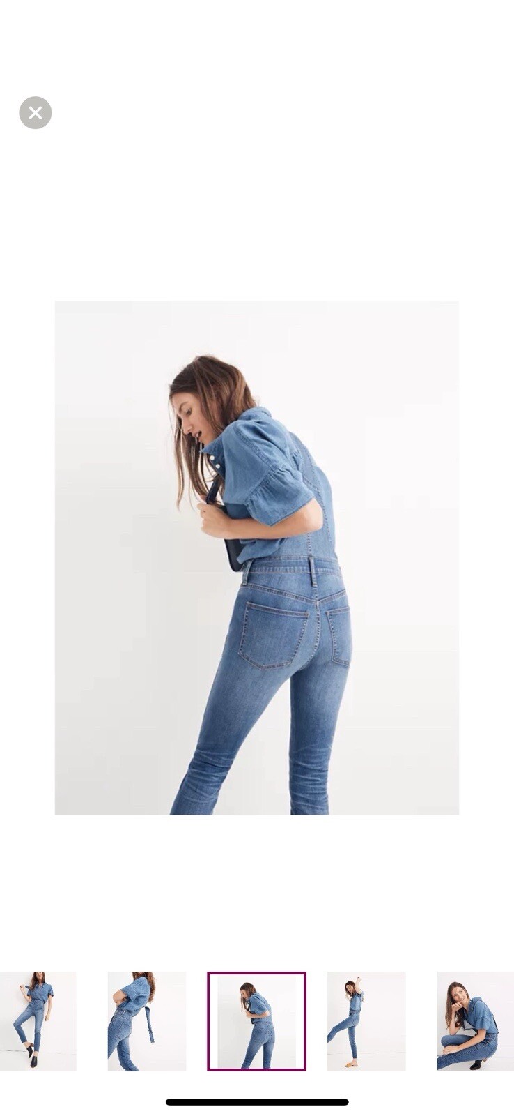 Madewell Skinny Denim Overalls in Kemp Wash jeans Raw Hem. Sz Small image 4
