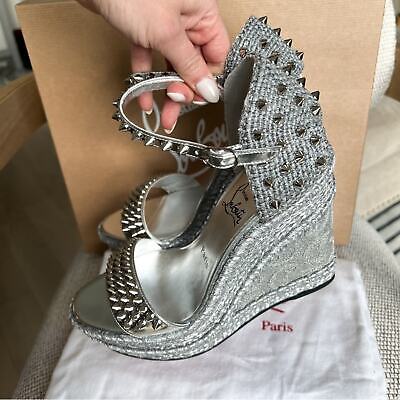 Christian Louboutin Madmonica 120 Leather Espadrille Wedge Christian Louboutin Madmonica 120 Leather Espadrille Wedge