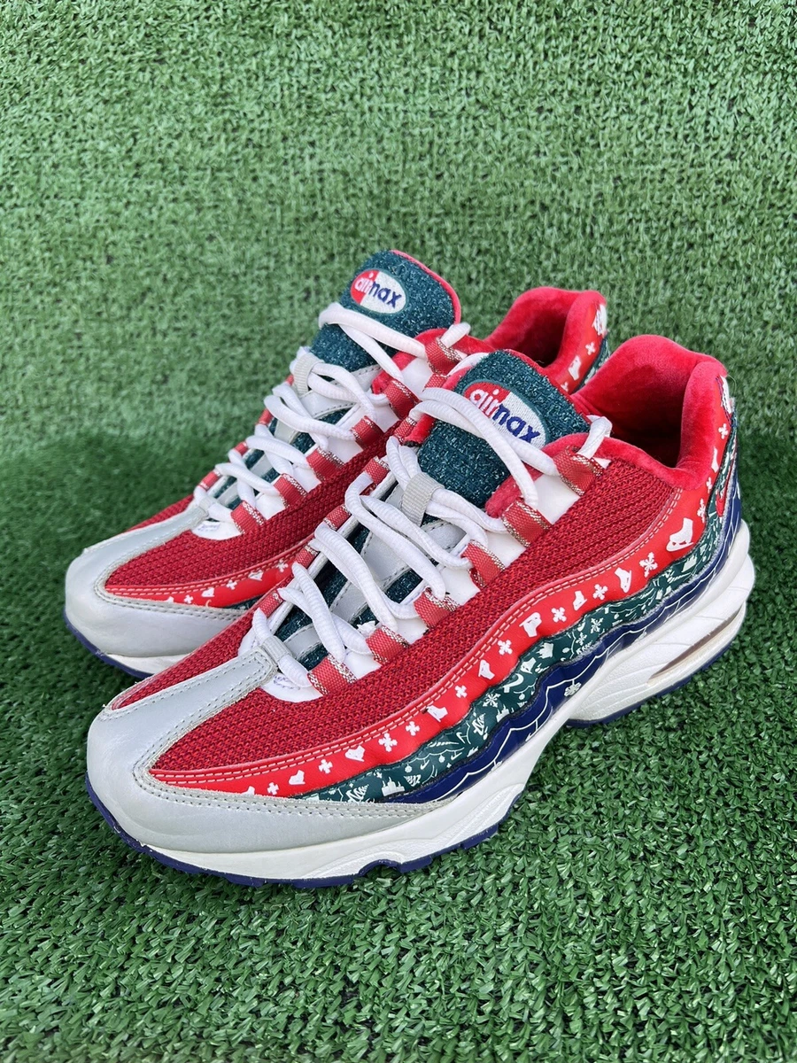Nike Air Max 95 GS UGLY SWEATER CHRISTMAS SANTA CT1593-100 Size 7Y /Women’s 8.5