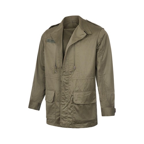 Army Jacket Original French Military Surplus Vintage Long Coat Light Olive Parka - Picture 7 of 9