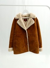 Gallery Suede Penny Lane Jacket Faux Fur Tan Size L