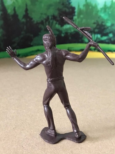 MARX RECAST COWBOYS & INDIANS 80 MM BROWN & CREAM, 12 FIGURES - Picture 15 of 20