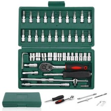 52PCS Metric Socket Set Ratchet Torx Wrench Kit 1/4" Drive Repair Tool w/Case UK