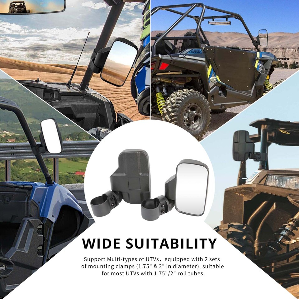 UTV Rear View Side Mirrors For John Deere Gator HPX 625I 825I 860I 855D