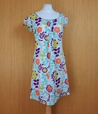 Laura Ashley Weekend Tunic Dress UK 10 White Multicolour Floral Print Linen Mix