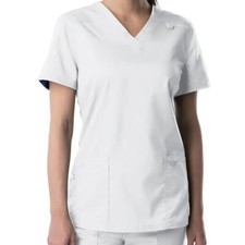 Landau ProFlex White Women's V Neck Nurse Scrub Top 4160 3XL New with Defect