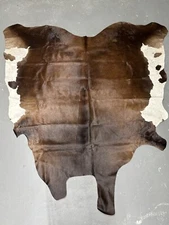 Cowhide Rug - Large - Brown & White - Hair on hide, new