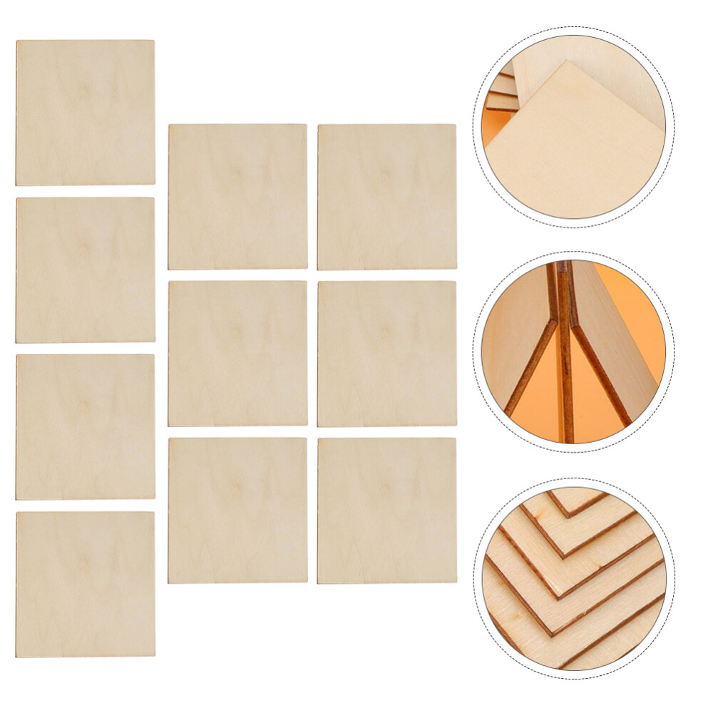 50 Pcs Unfinished Natural Craft Sticks Jumbo Square Wood Chips