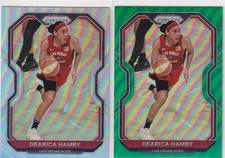 2021 Panini WNBA Prizm SP Green & Silver Refractor Prizm #43 Dearica Hamby