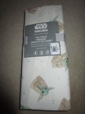 NEW STAR WARS MANDALORIAN POTTERY BARN BABY CHILD ORGANIC CRIB FITTER SHEET