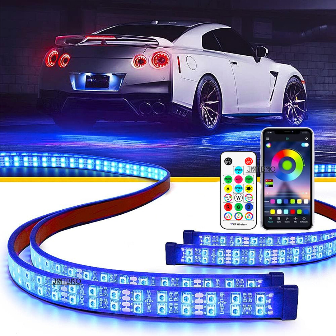 6PCS Double Row LED RGB Dream Lights Strip Neon Underglow LED Chasing Kit Remote
